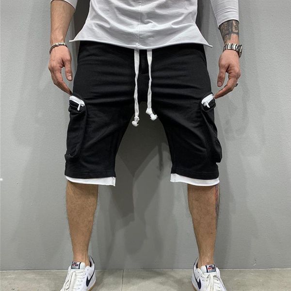 

mens knee-length cotton shorts menss loose short trousers fitness bodybuilding joggers durable summer shorts pants sportswear t, White;black