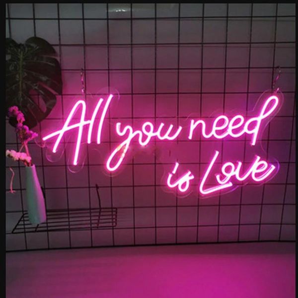 

other lighting bulbs & tubes ohaneonk flex led neon sign light all you need is love panel lights for wedding bedroom propose marriage decor