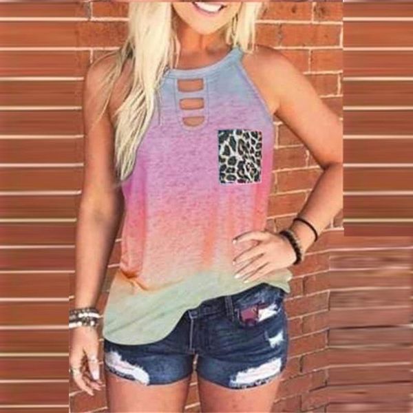 

arrival 2021 women plus size clothing fall 5xl tie dyefloral printed twisted tank loose casual sleeveless shirts women's t-shirt, White