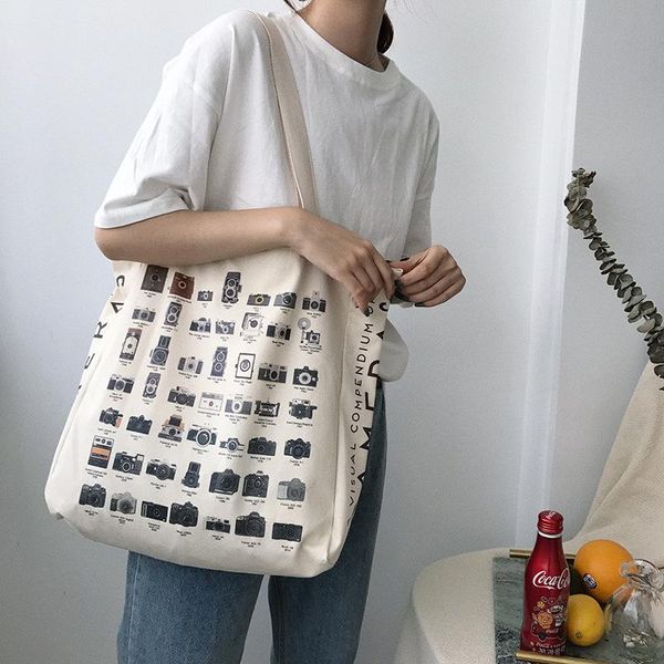 

evening bags women canvas tote bag fashion korean cloth shopping casual vintage lady shoulder large capacity shopper female handbags