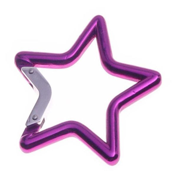 

5pcs 6.6cm climbing button carabiner five-pointed star shape heteromorphism mountaineering hook for men women cords, slings and webbing