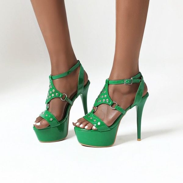 

dress shoes summer thin heel dew toe pure color europe and the united states fashion high sandals-630-1, Black