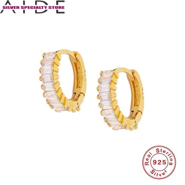 

hoop & huggie aide colored diamonds earrings for women 925 silver fashionable jewelry zircon pendientes brincos aretes, Golden;silver