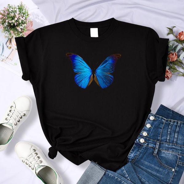 

women's t-shirt blue butterfly street vogue t shirt womens loose brand tshirt summer streetwear casual oversize women clothes, White