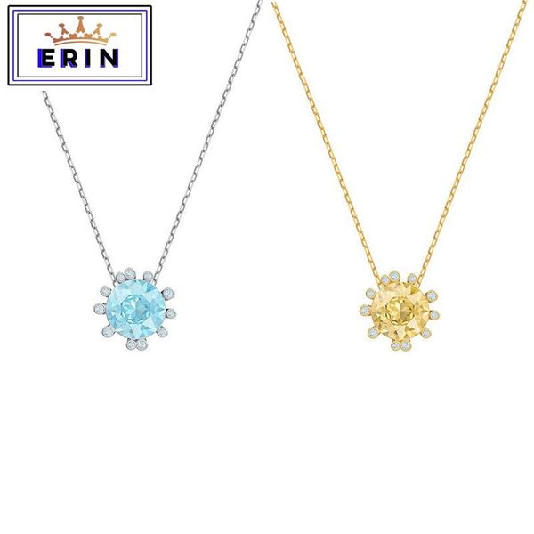 

swa, sunshine fresh color delicate simple creative women's necklace chains, Silver