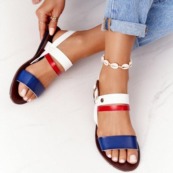 

sandals women summer fashion stitching solid color casual ladies comfortable soft flat large size female, Black