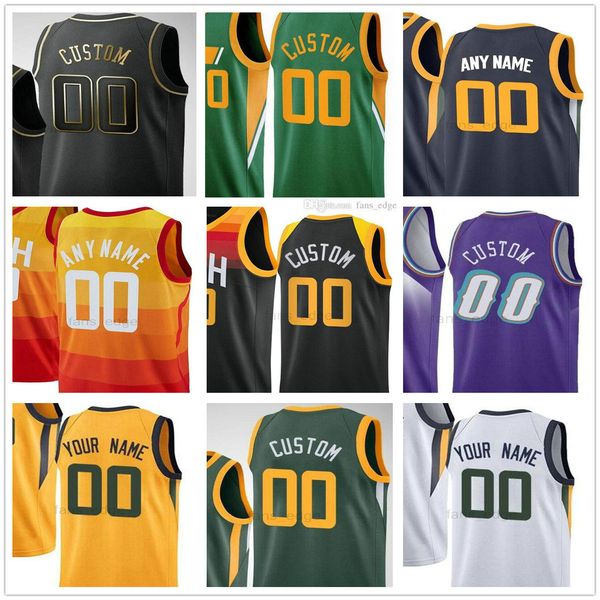 

custom screen printed donovan 45 mitchell mike 10 conley rudy 27 gobert bojan 44 bogdanovic 00 clarkson men woman kids youth basketball jers, Black;red