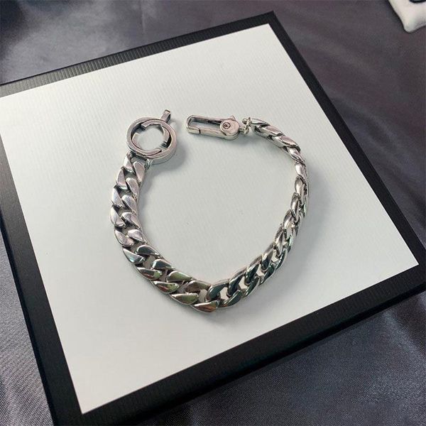 

designer bracelet fashion chain jewelry 925 sterling silver bracelets luxury cool boy g fashion mens women men gift couple 4x5d, Black