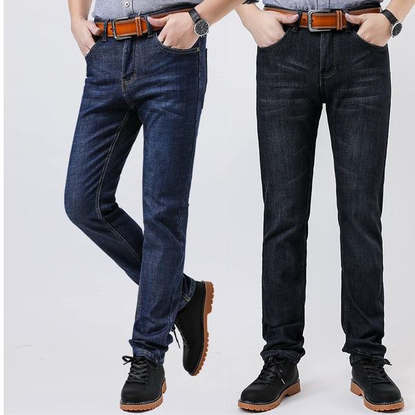 

spring autumn men's jeans straight babby denim for men business pants, Blue