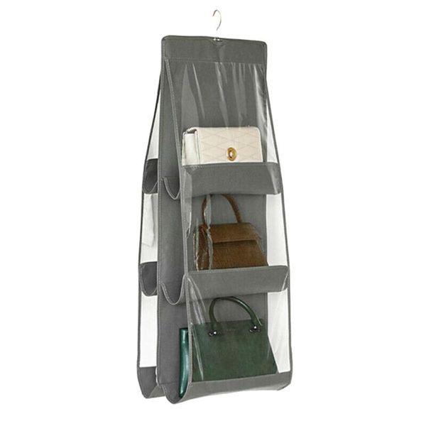 

storage bags hanging handbag organizer 6 slots bag dustproof sundries container