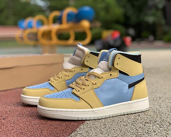 

shoes jumpman 1 women's men's pool blue rye yellow outdoor sports sneaker
