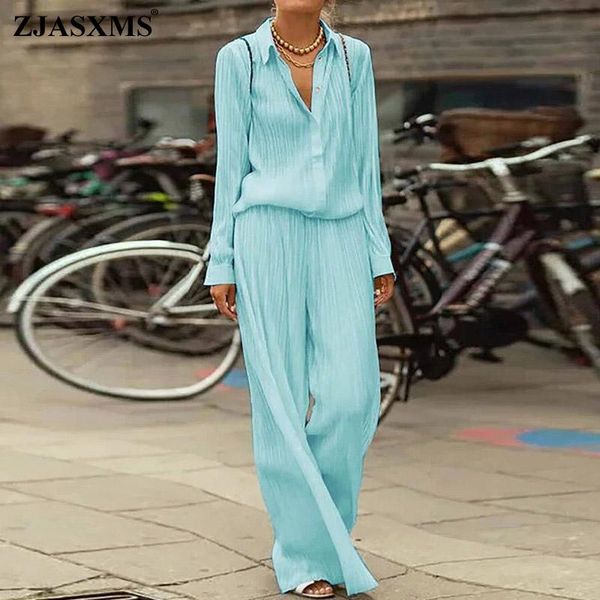 

women's two piece pants spring v neck button shirt + long women sets elegant sleeve solid casual outfits summer set mujer 4xl, White