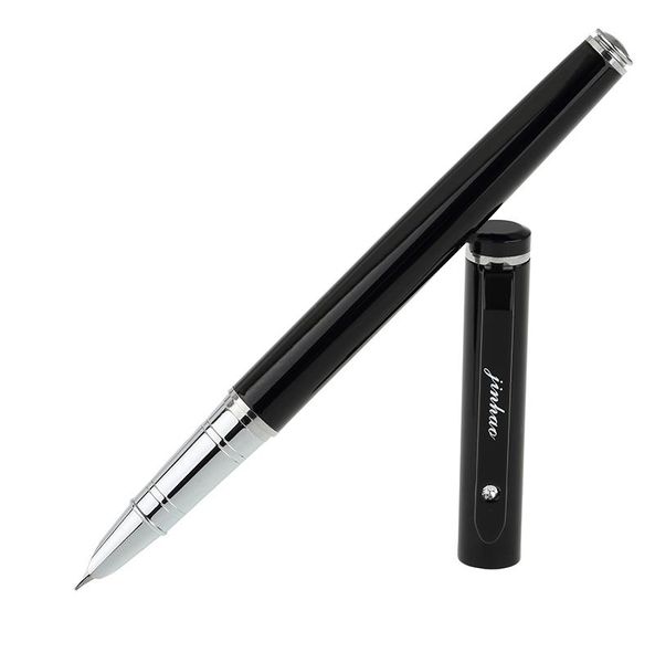 

fountain pens jinhao extra fine pen black 0.38mm hooded nib financial metal student writing stationery school office supplies
