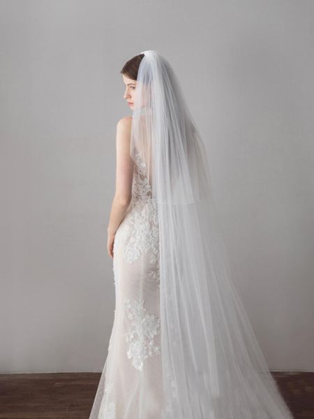 

bridal veils accessories 3m pearls tulle cut edge wedding veil with comb, Black