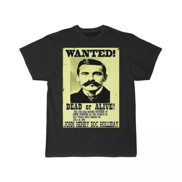 

doc holiday wanted poster men's short sleeve tee, White;black