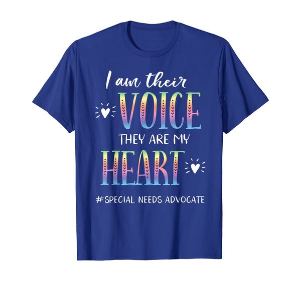 

sped teacher special needs advocate t-shirt i am their voice, White;black