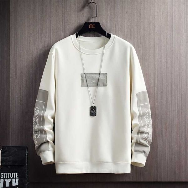 

men hoodies casual autumn fleece sweatshirt male hip hop harajuku pullover letter printing japanese mens streetwear hoodie 211014, Black