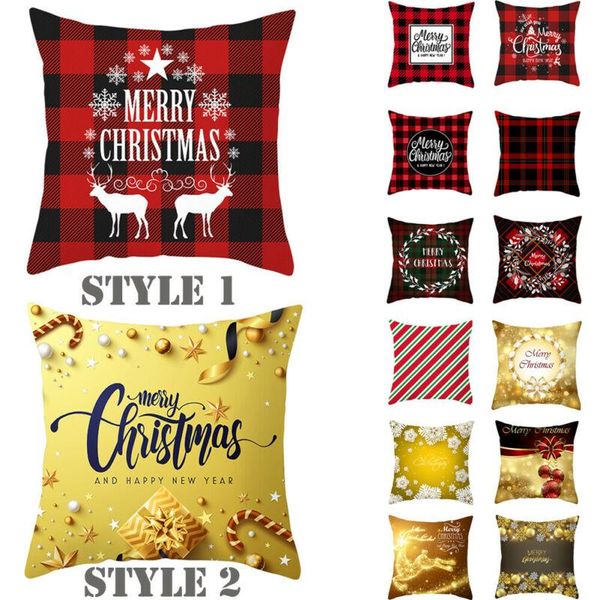 

18x18 christmas pillow case polyester home sofa car throw cushion cover decor