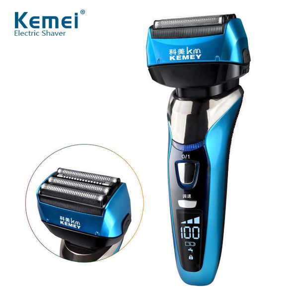 

kemei electric shaver for men rechargeable beard trimmer professional razor body hair shaving machine 3d blade shaver head 45g p0817