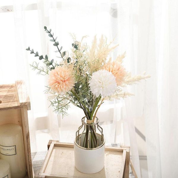 

decorative flowers & wreaths artificial flower bouquet rime pine fake plants for christmas tree year decoration diy wreath craft wedding hom