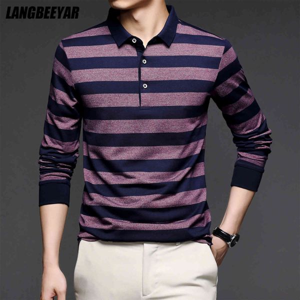 

men's straight stripe polo shirt, casual dign, long sve t-shirt, fashion brand, new in 2021, White;black