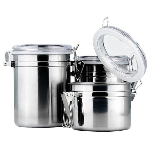 

stainless steel kitchen storage sealed jar leak-proof rice beans nuts seasoning spices bottle fresh-keeping bottles & jars