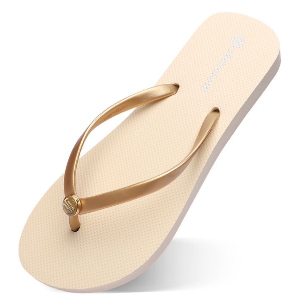 2021 Sommer-Flip-Flops für Damen, flach, mit Meerglasur, blau, Strandhausschuhe, rutschfest, Sand, Grau, Gold, Weiß, Außenhandel, zweiundvierzig