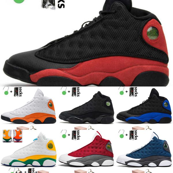 

with box mens womens jumpman 13 13s basketball shoes red flint hyper royal starfish court purple bred cap and gown trainers sneakers8zim