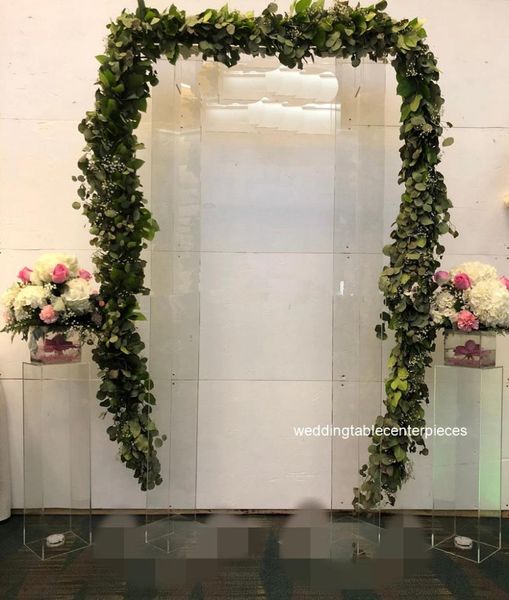 

party decoration 2pcs one set)artificial flowers wedding crystal arch backdrop door gate stand for decorating on sale