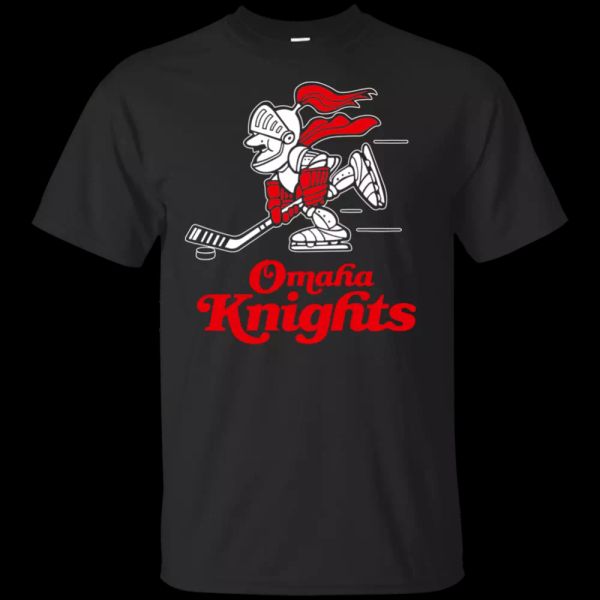 

retro, omaha, knights, 1970's, hockey, nebraska, t-shirt, White;black