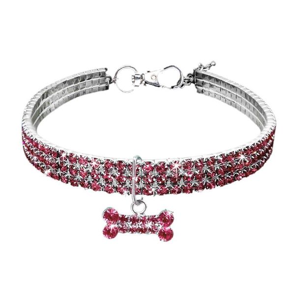 

dog collars & leashes rhinestone collar puppy chihuahua pet traction belt accessories pink s