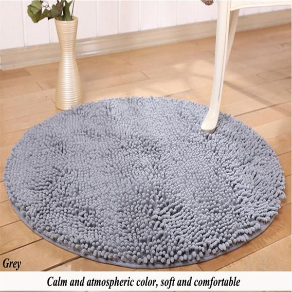 

carpets diameter 1m big round chenille bath rug grey area non-slip absorbent floor mat swivel chair bedroom home