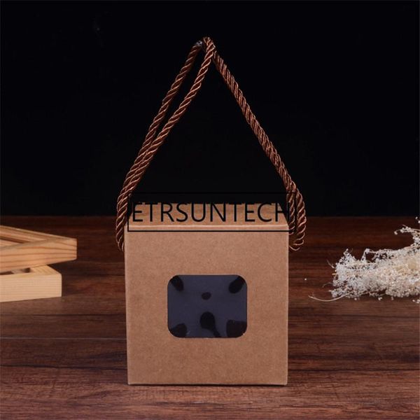 

gift wrap 100pcs/lot retro window box kraft paper honey jam tea brown sugar boxes