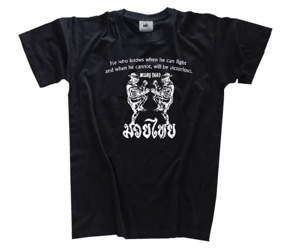 

muay thai-hey who knows when u get fight ight karate mma t-shirt s-3xl, White;black
