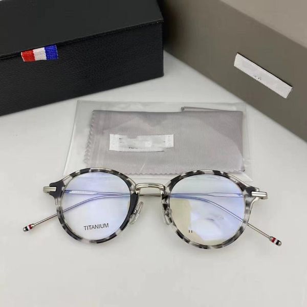 

thom brand tb908 pure titanium glasses frame men women retro round circle eyeglasses myopia optical prescription eyewear oculos fashion sung, Black