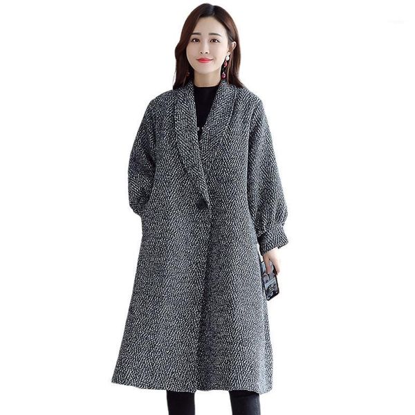 

women's trench coats 2021 coat for women autumn winter long sleeve loose casual ourtwear female solid color plus size overcoat, Tan;black