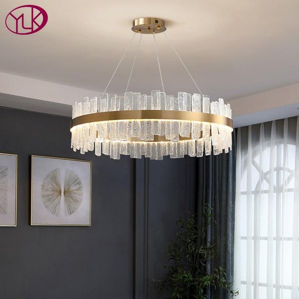 

chandeliers modern led light chandelier for living room round/rectangle glass lighting fixture gold stainless steel suspension wire lamp