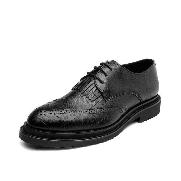 

dress shoes men brogues summer leather elegant designer social wedding #msw8118166, Black