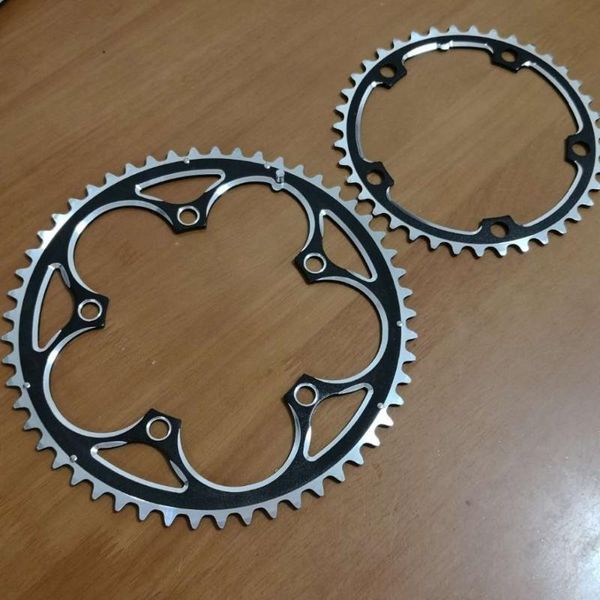 

bike heels & chainwheels bcd130 double chain-ring dual disc 53t 39t chainwheel road folding for 5-9 speed cnc 3/32