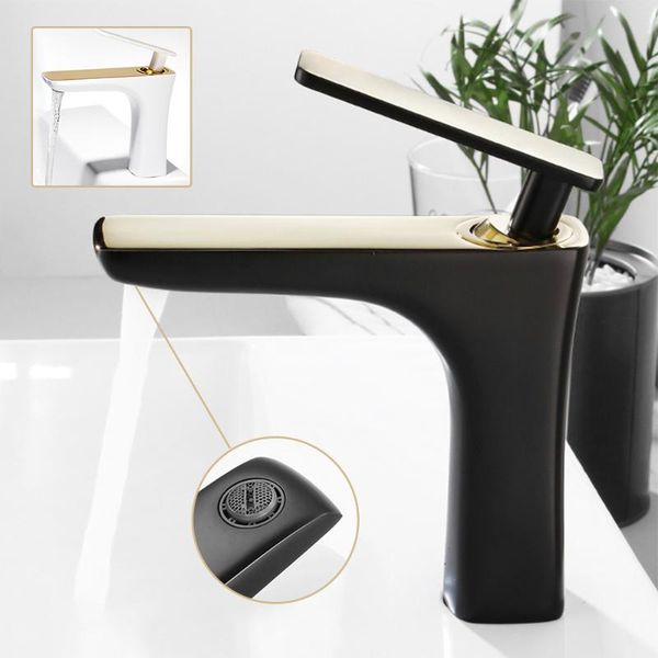 

bathroom sink faucets black faucet golden polishing silver basin deck moutend single handle double hole mixer taps 5 colors for choos