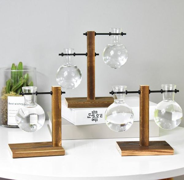 

other home decor table desk bulb glass hydroponic vase flower plant pot with wooden tray office drop