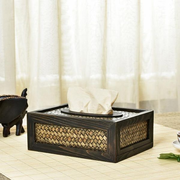 

tissue boxes & napkins 2021 box cover holder natural rattan fits facial roll toilet paper novelty napkin for home bedroom livin