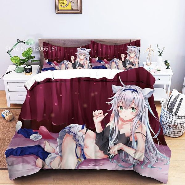 

bedding sets rokudenashi majutsu koushi set 3d print japan anime duvet cover lovely kawaii girls bed quilt pillowcase decor
