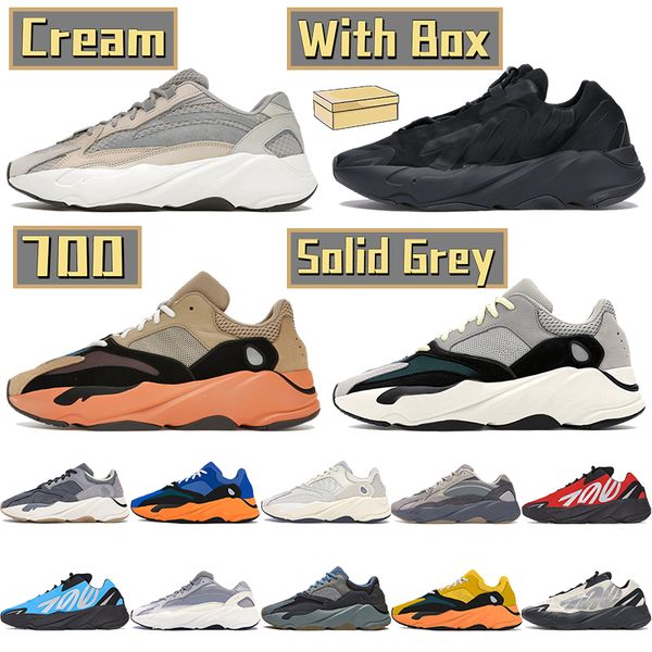 

With Box 700 Reflective Running Shoes Cream Enflame Amber Men Sports Trainers Bright Blue Sun OG Solid Grey Static Phosphor Triple Black Sne
