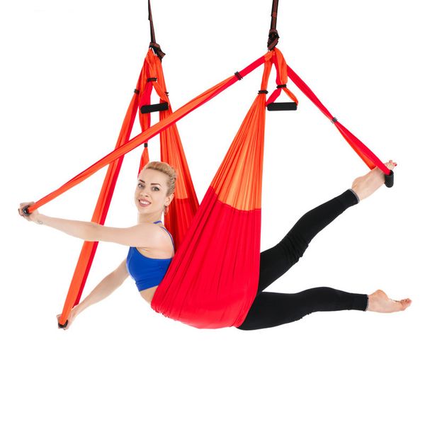 6 Handles Aerial Yoga Hammock Flying Balanço Anti-Gravidade Yoga Pilates Inversão Inversion Exerceres Device Home Gym Suspensão Cinto 20 Cores