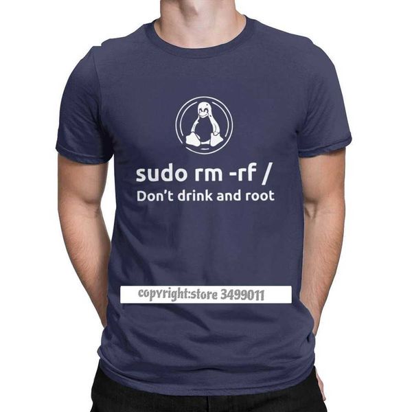 Programador Programação Codificação Coder Homens Tops T Shirt Linux Raiz Sudo Funy Tee Fitness T- Premium Algodão Roupas 210629