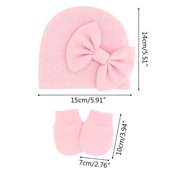 

caps & hats c63c born beanie hat gloves set baby bow mittens kit infants autumn winter warm cotton head wrap glove, Yellow