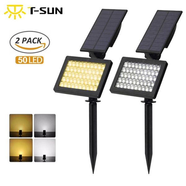 

solar lamps t-sunrise 50/54 led light outdoors ip65/44 garden decoration 3000k/6000k outdoor lighting spotlight wall