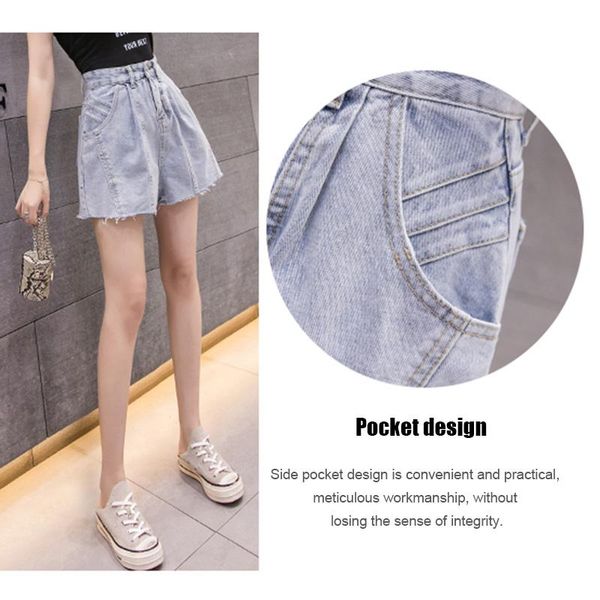 

women's shorts women denim high waist loose breathable with pockets for summer beach party fdc99, White;black