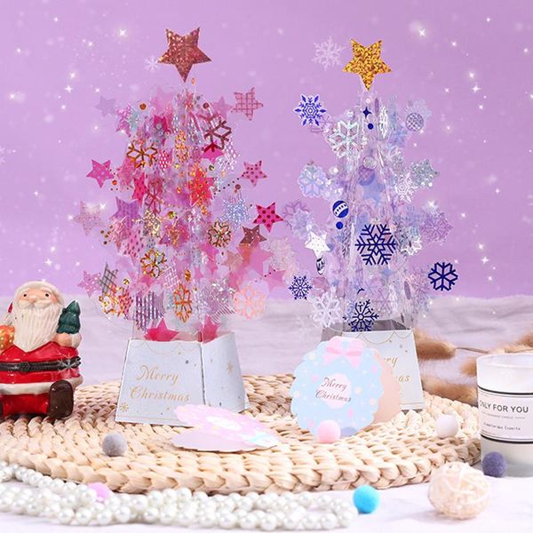 

greeting cards 3d card -up christmas stars vintage xmas festival gift
